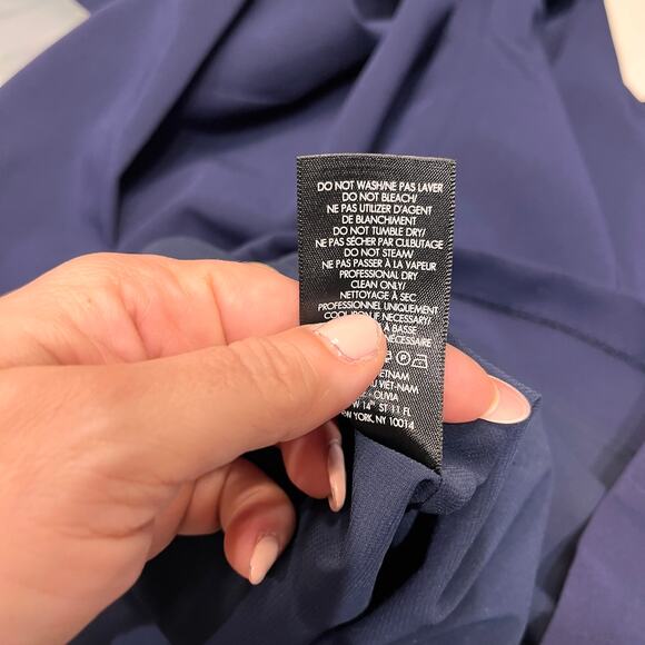 Alice + Olivia Navy Blue Cold Shoulder Niko Sheath Dress Sz 6 - Picture 7 of 11